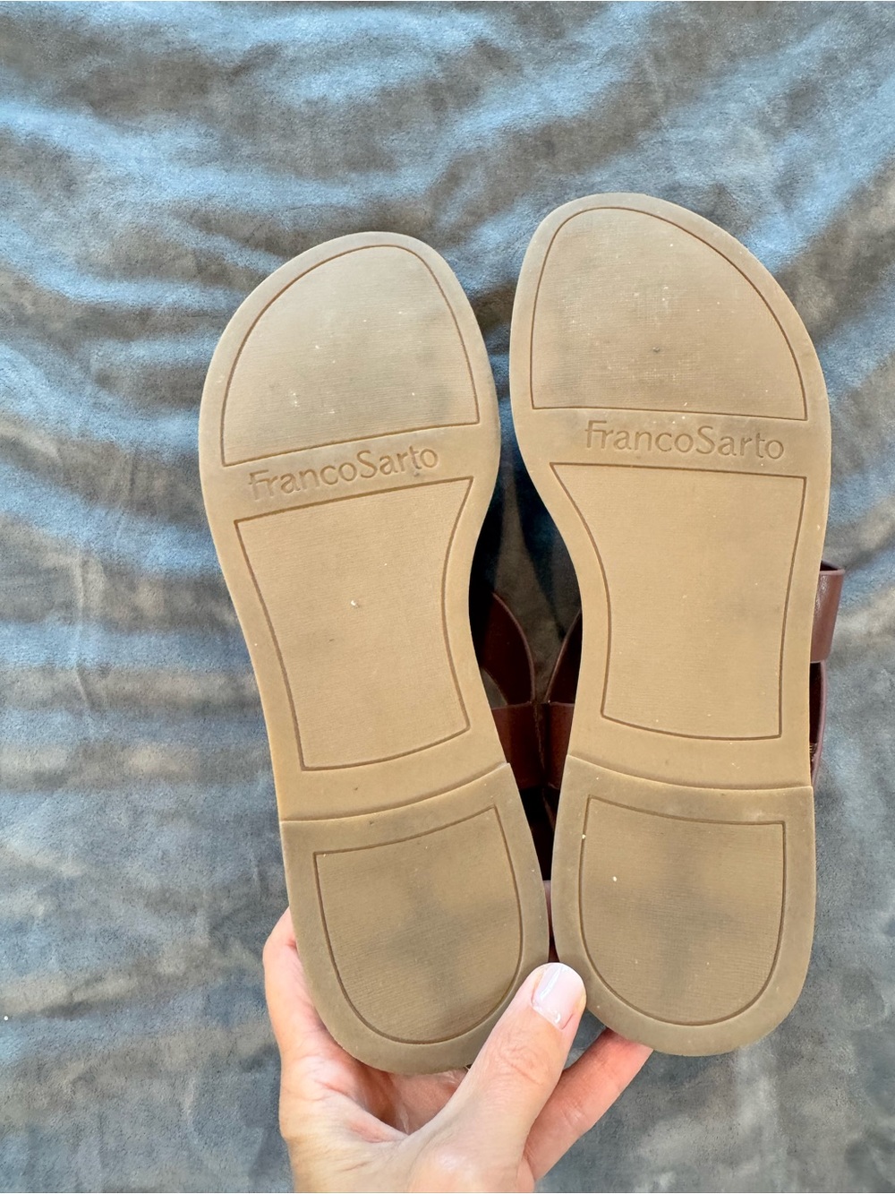Franco Sarto Sandals - Brown Leather Ankle Strap - Size 7.5 - Picture 4 of 5